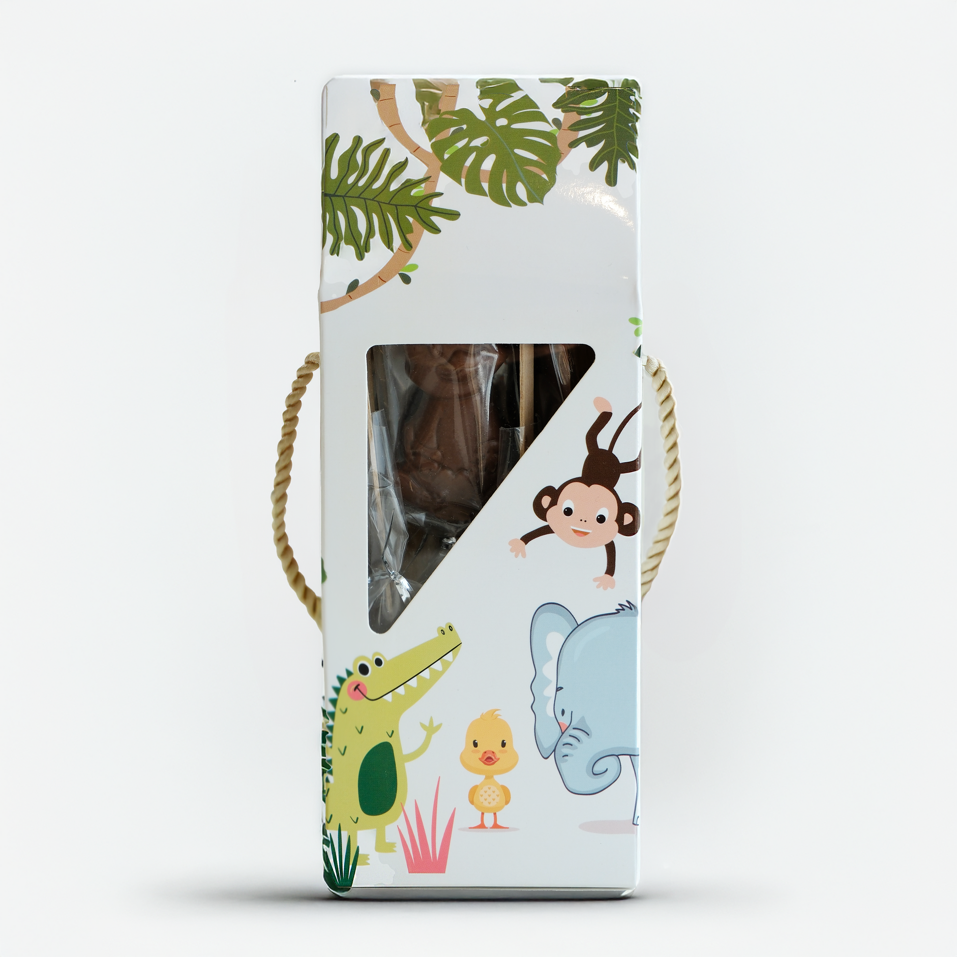 Chocolate Gift box with animal illustrations on a white background